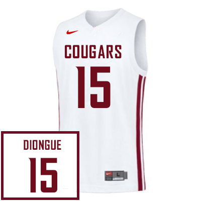 Washington State Cougars #15 Adrame Diongue College Basketball Jerseys Sale-White